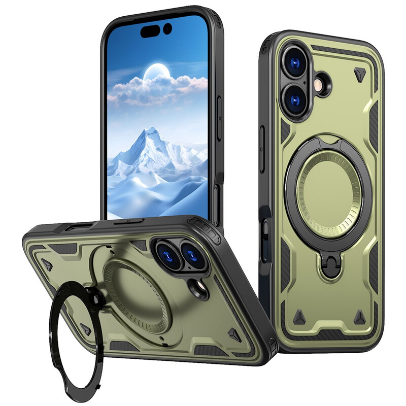 Husa Hybrid Armor » iPhone 17, MagRing, MultiAngle, OLIVE