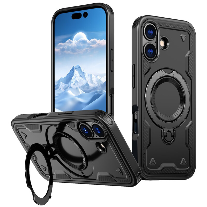 Husa Hybrid Armor » iPhone 17, MagRing, MultiAngle, BLACK