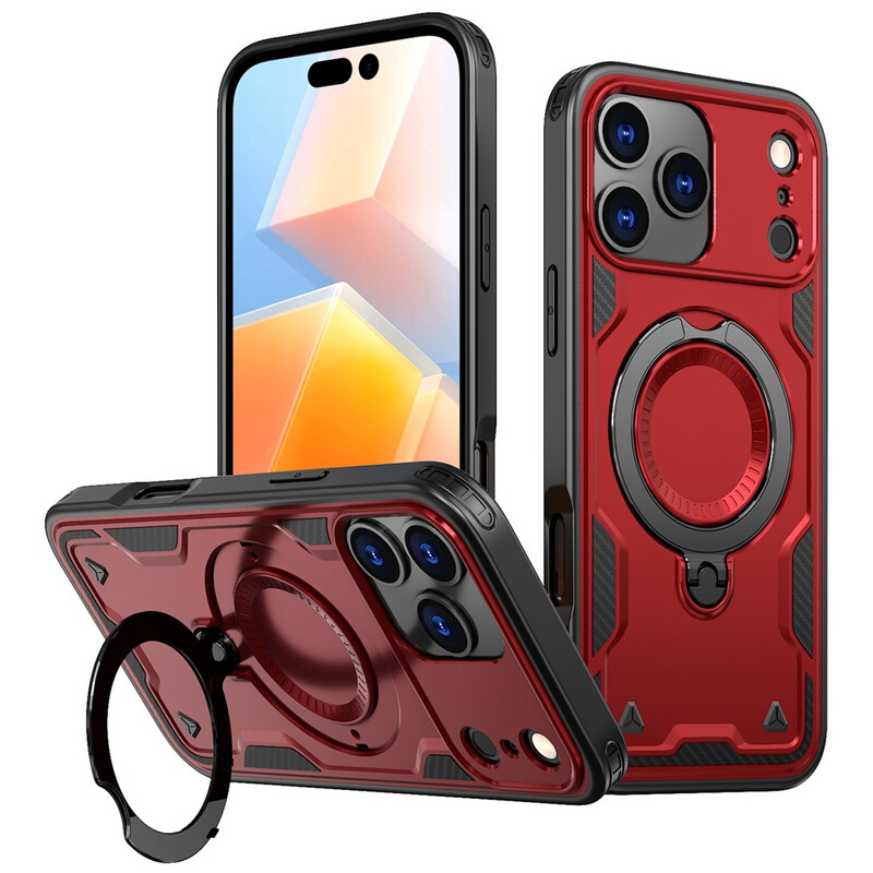 Husa Hybrid Armor » iPhone 17 Pro, MagRing, MultiAngle, RED