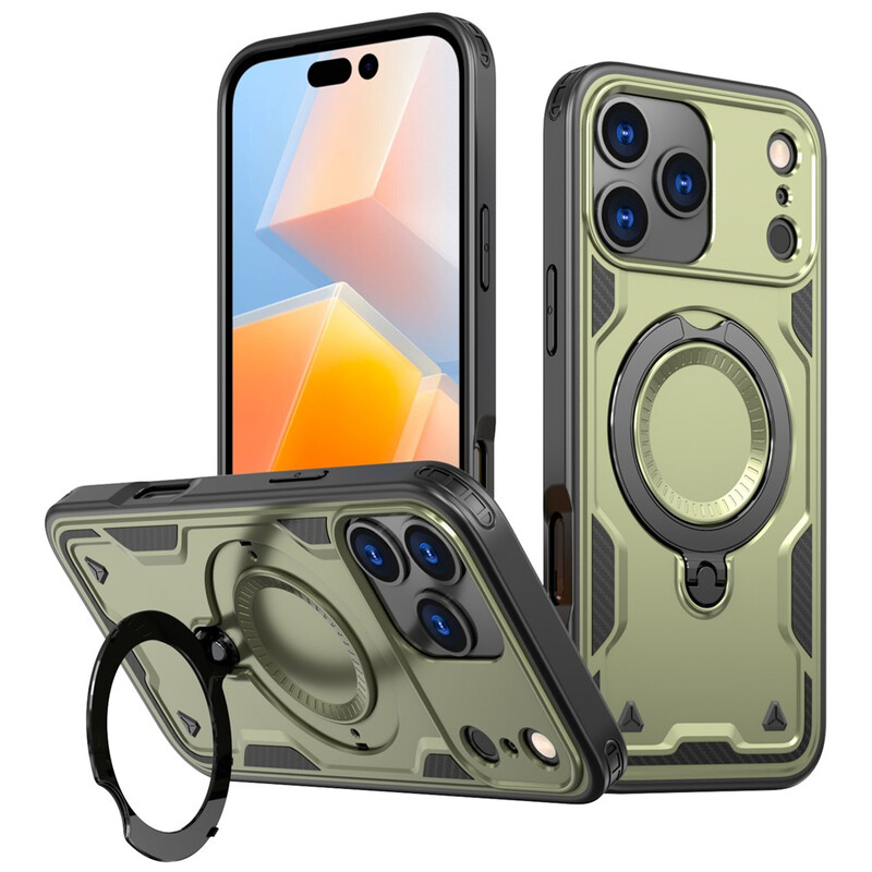 Husa Hybrid Armor » iPhone 17 Pro, MagRing, MultiAngle, OLIVE