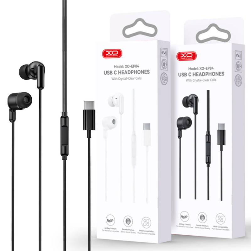 XO (EP84) » Casti cu Fir, In Ear, USB-C, HiFI Stereo, BLACK