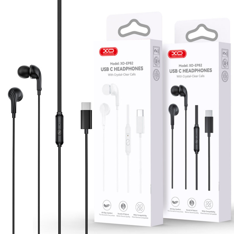 XO (EP82) » Casti cu Fir, In Ear, USB-C, HiFI Stereo, BLACK