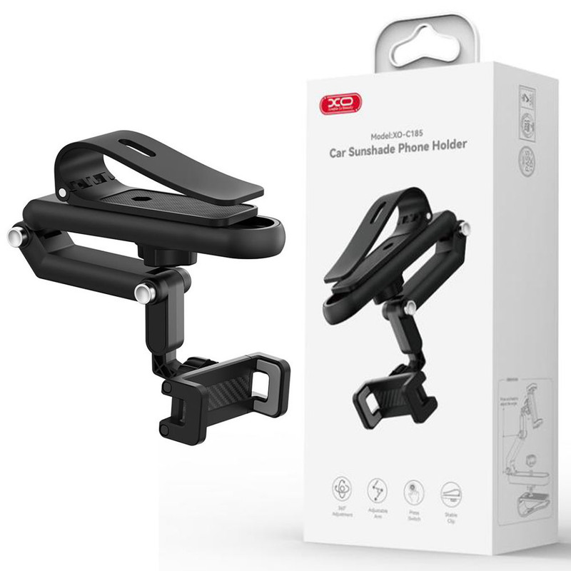 XO (C185) » Suport Auto, Oglinda Retrovizoare, cu cleme, MultiAngle, BLACK