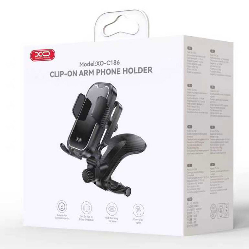 XO (C186) » Suport Auto, DashBoard, cu cleme, MultiAngle, BLACK
