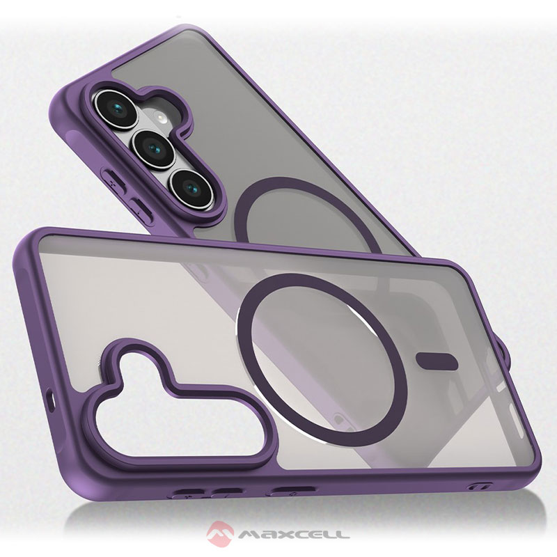 Husa MagFrost Pro » Samsung S26 (S942), Matte MagSafe, Frosted Gray / PURPLE