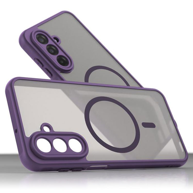 Husa MagFrost Pro » Samsung A57 (A576), Matte MagSafe, Frosted Gray / PURPLE