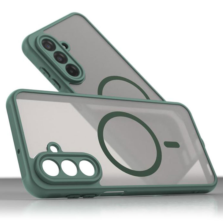 Husa MagFrost Pro » Xiaomi Redmi 15 [173], Matte MagSafe, Frosted Gray / GREEN
