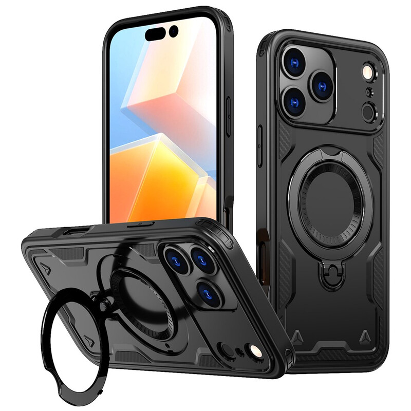 Husa Hybrid Armor » iPhone 17 Pro Max, MagRing, MultiAngle, BLACK