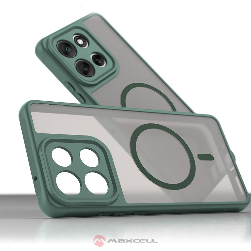 Husa MagFrost Pro » Motorola Moto G86, Matte MagSafe, Frosted Gray / GREEN