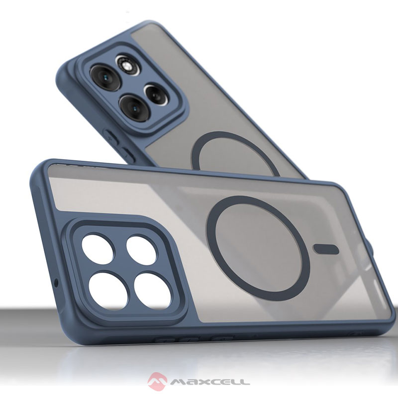 Husa MagFrost Pro » Motorola Moto G86, Matte MagSafe, Frosted Gray / BLUE