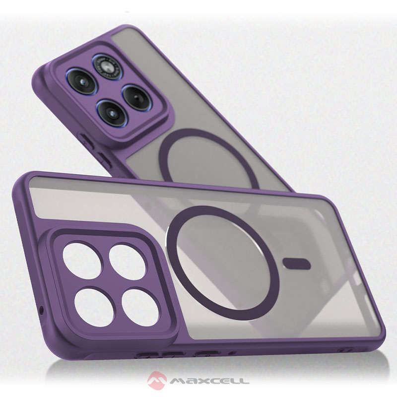 Husa MagFrost Pro » Motorola Edge 70, Matte MagSafe, Frosted Gray / PURPLE