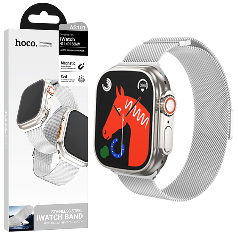 Hoco (AS101) » Curea iWatch (42/44/45/49mm) Milanese, Metall - Black