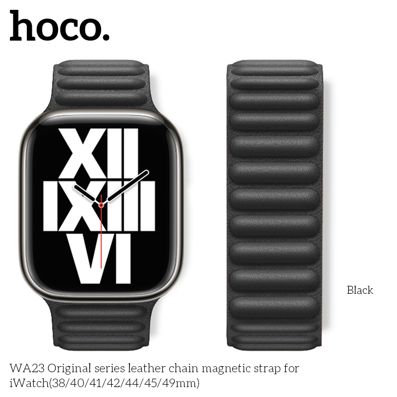 Hoco (WA24) - Curea metalica, magnetica pentru iWatch, Universal Size (42/44/45/49mm) - Original Chain, CYAN