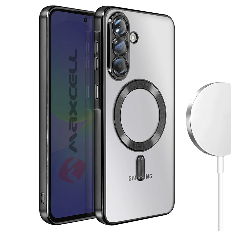 Husa Plating » Samsung A37 (A376), MagCase, TPU Clear, frame BLACK