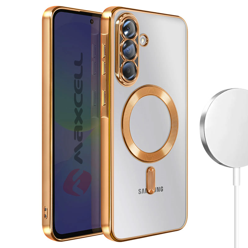 Husa Plating » Samsung A37 (A376), MagCase, TPU Clear, frame GOLD
