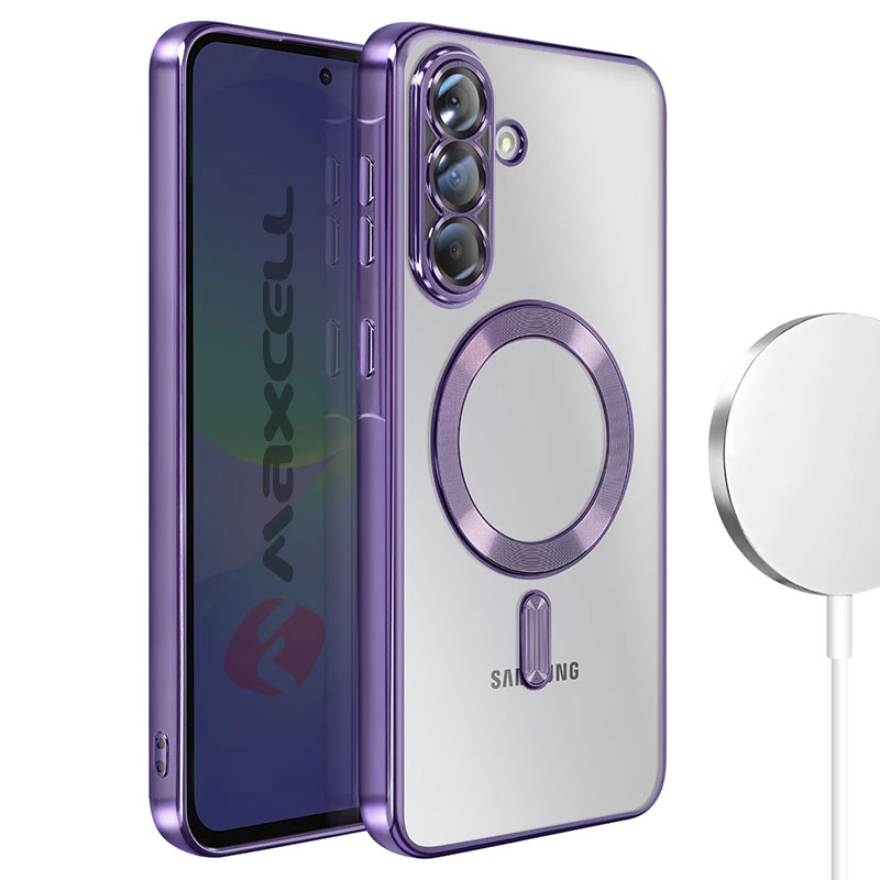 Husa Plating » Samsung A37 (A376), MagCase, TPU Clear, frame PURPLE