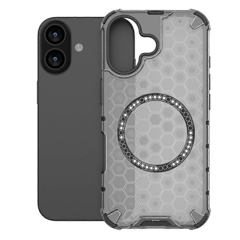 Husa HoneyComb » iPhone 17, Magnet MagCase, AntiDrop Corners, GREY