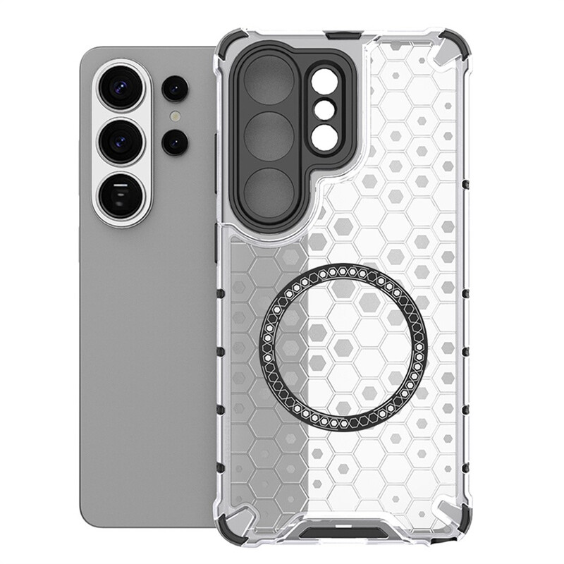 Husa HoneyComb » Samsung S26 Ultra (S948), Magnet MagCase, AntiDrop Corners, TRANSPARENT