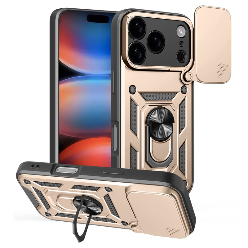 Husa Armor » iPhone 17 Pro Max, CamSlide, Ring Stand, GOLD