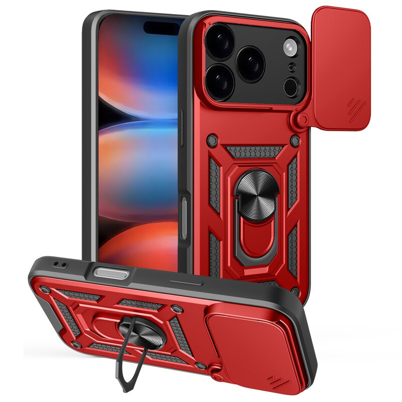 Husa Armor » iPhone 17 Pro Max, CamSlide, Ring Stand, RED