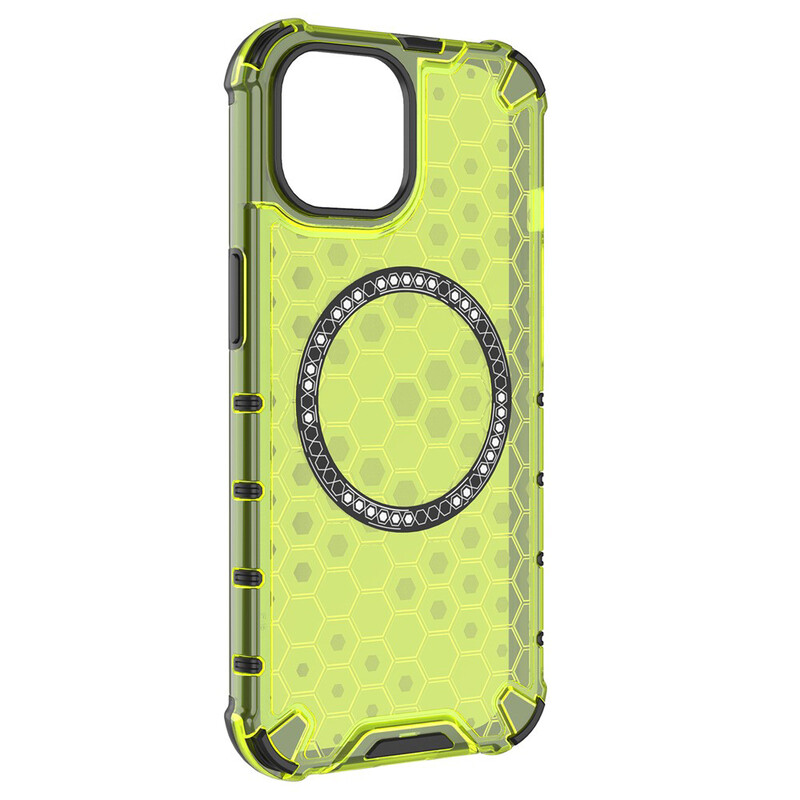 Husa HoneyComb » iPhone 15, Magnet MagCase, AntiDrop Corners, GREEN