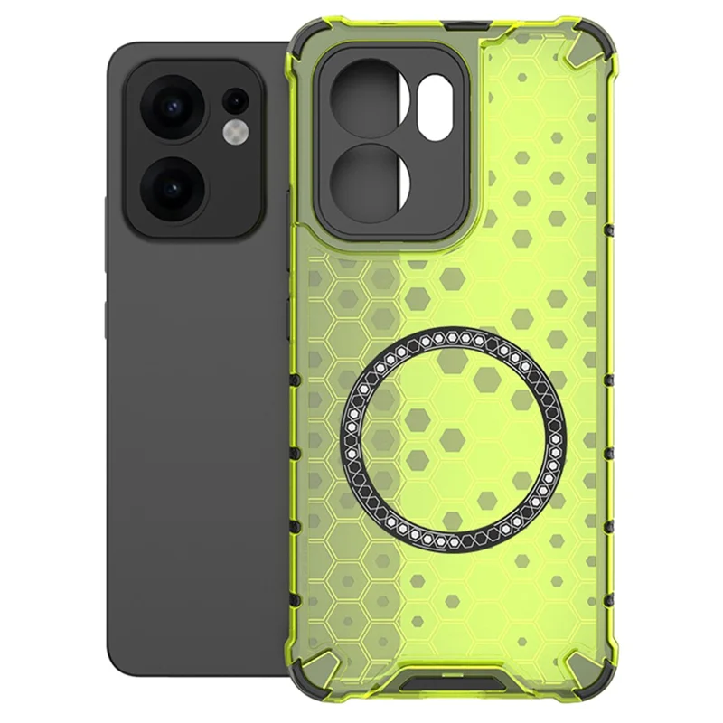 Husa HoneyComb » Oppo Reno13 F, Magnet MagCase, AntiDrop Corners, GREEN