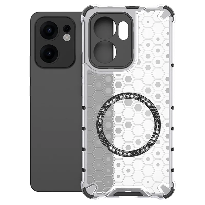 Husa HoneyComb » Oppo Reno13 F, Magnet MagCase, AntiDrop Corners, WHITE