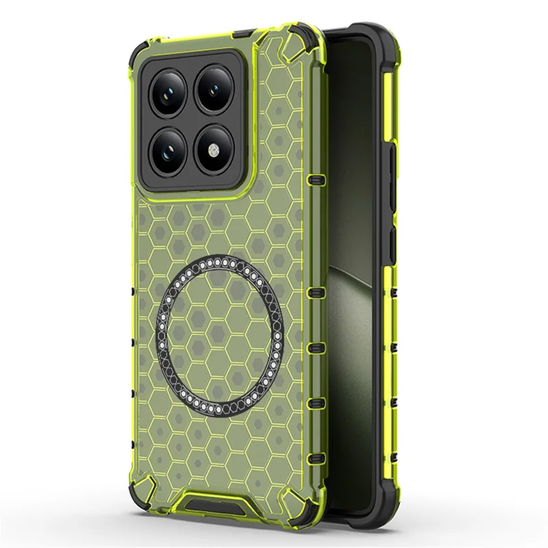 Husa HoneyComb » Xiaomi 14T, Magnet MagCase, AntiDrop Corners, GREEN