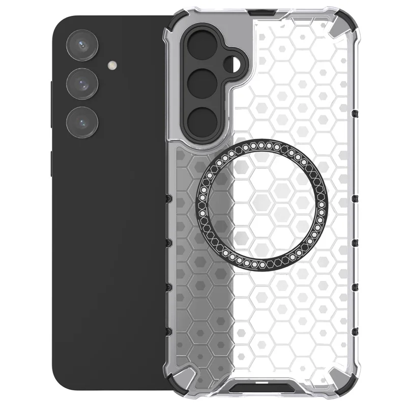 Husa HoneyComb » Samsung S23 FE (S711), Magnet MagCase, AntiDrop Corners, WHITE
