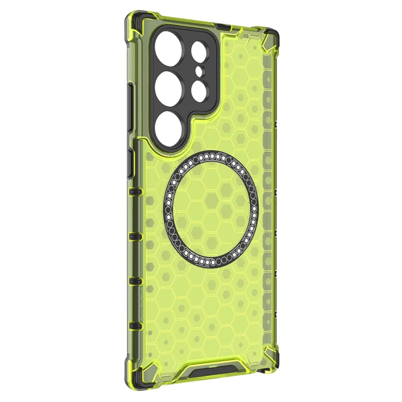Husa HoneyComb » Samsung S24 Ultra (S928), Magnet MagCase, AntiDrop Corners, GREEN