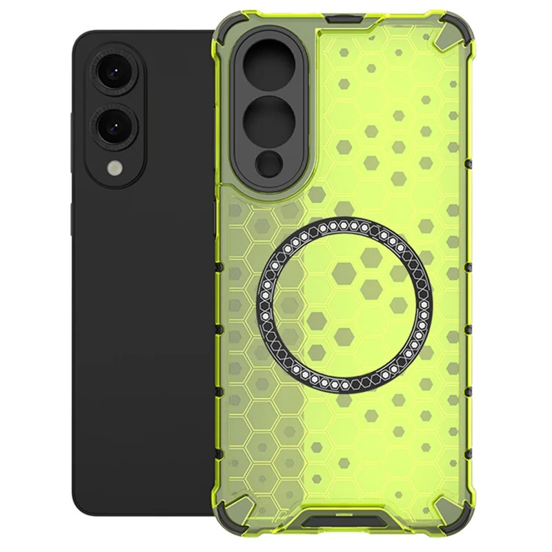 Husa HoneyComb » Samsung S25 Edge (S937), Magnet MagCase, AntiDrop Corners, GREEN