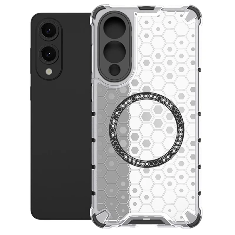 Husa HoneyComb » Samsung S25 Edge (S937), Magnet MagCase, AntiDrop Corners, WHITE