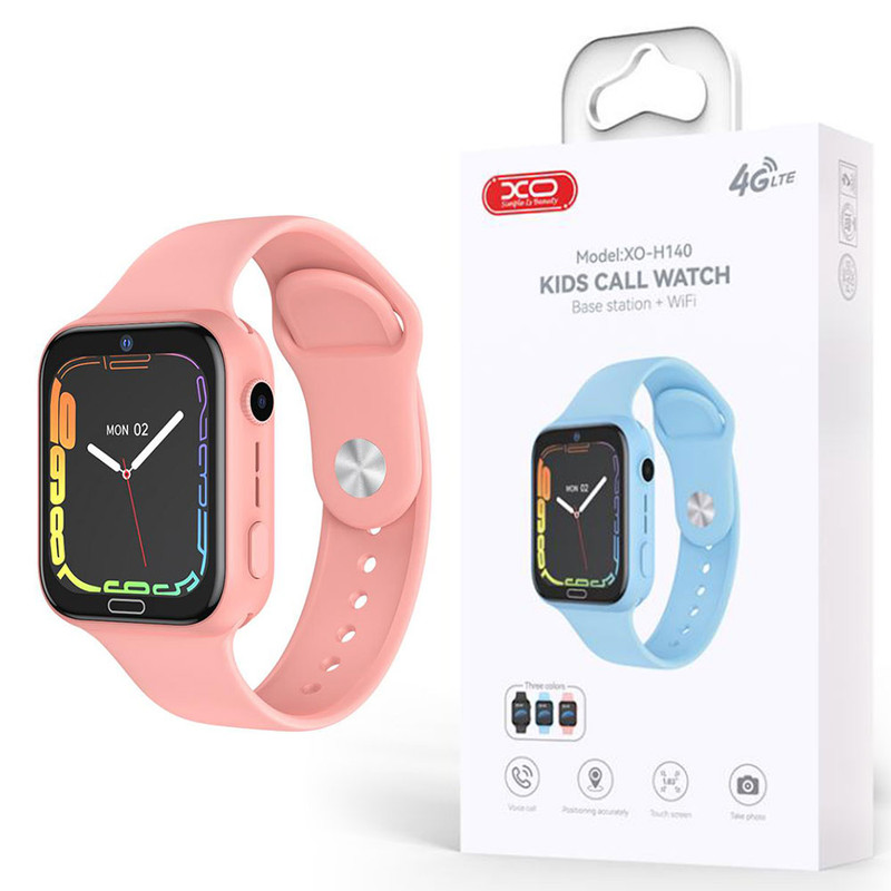 XO (H140) » Ceas Smart pentru copii, SIM card 4G, WiFi, camera foto, functie de localizare, PINK