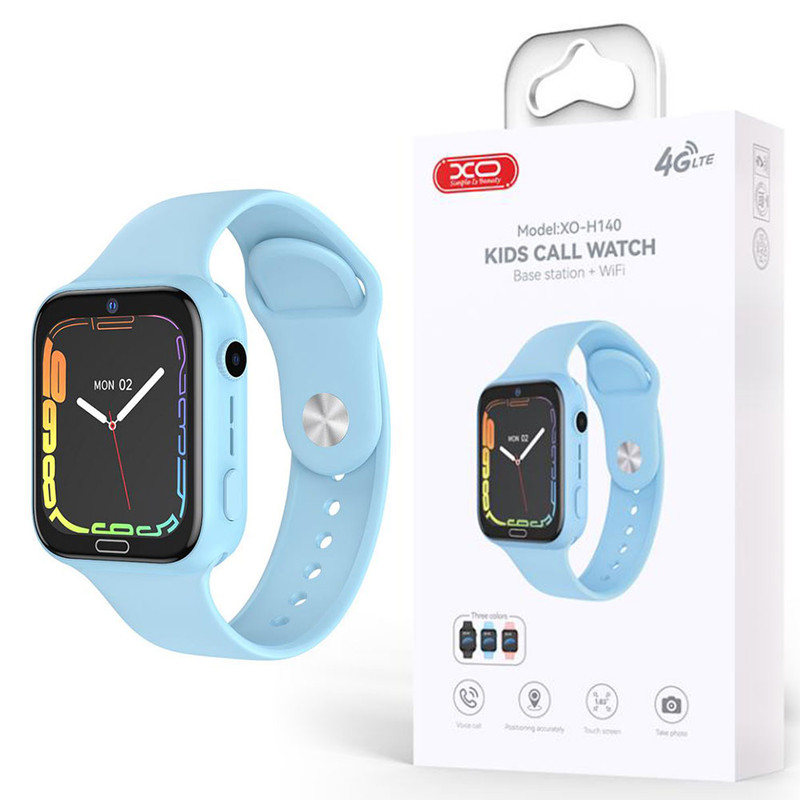 XO (H140) » Ceas Smart pentru copii, SIM card 4G, WiFi, camera foto, functie de localizare, BLUE