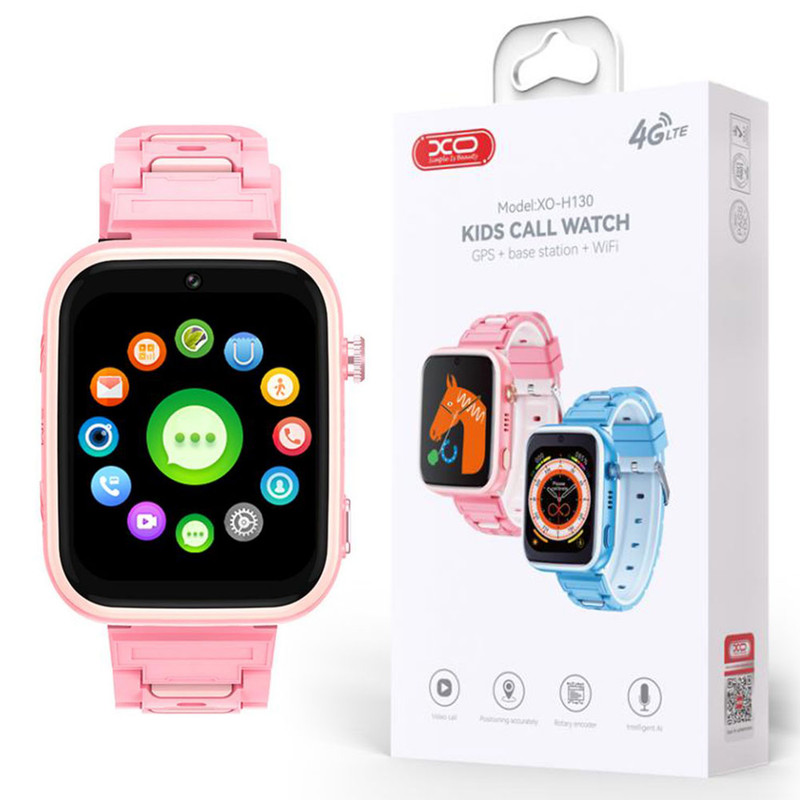 XO (H130) » Ceas Smart pentru copii, SIM card 4G, WiFi, camera foto, localizare SeTracker, GPS, PINK