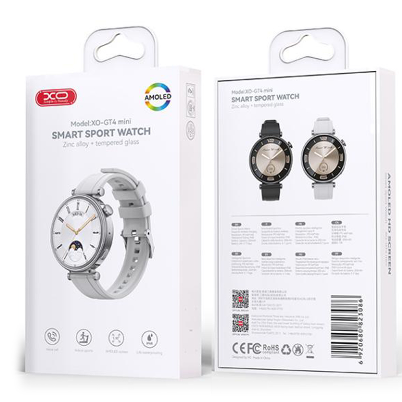 XO (GT4 Mini) Ceas SmartWatch, Amoled, Wireless, Waterproof, functii multiple, Talking, Silver