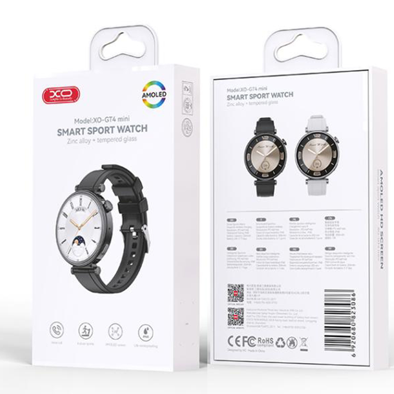 XO (GT4 Mini) Ceas SmartWatch, Amoled, Wireless, Waterproof, functii multiple, Talking, Black