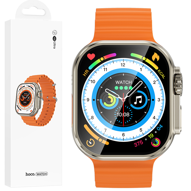 Hoco (Y23 Ultra) Ceas SmartWatch, Sport, BT 5.3, functie de apel, 300mAh, Multilanguage, Titanium GOLD