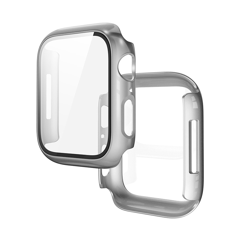 Hoco (WS3) - Rama protectie cu folie integrata, iWatch Series 7/8, PC, (41mm) - Silver