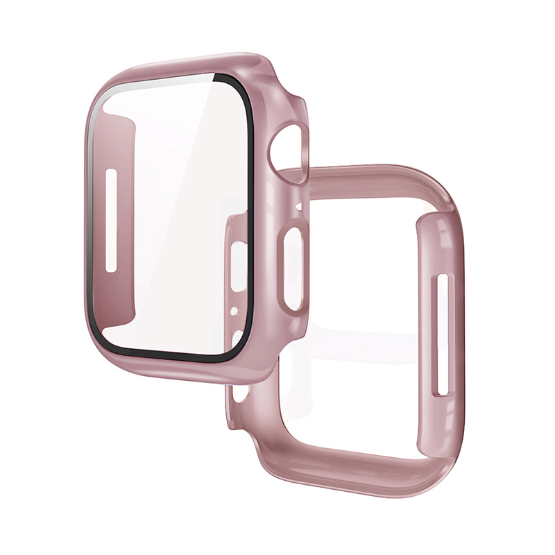 Hoco (WS3) - Rama protectie cu folie integrata, iWatch Series 7/8, PC, (41mm) - Gold Rose