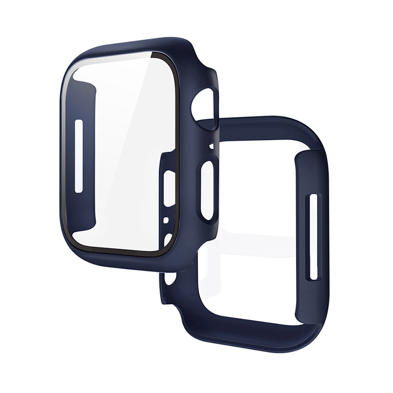 Hoco (WS3) - Rama protectie cu folie integrata, iWatch Series 7/8, PC, (41mm) - Midnight Blue
