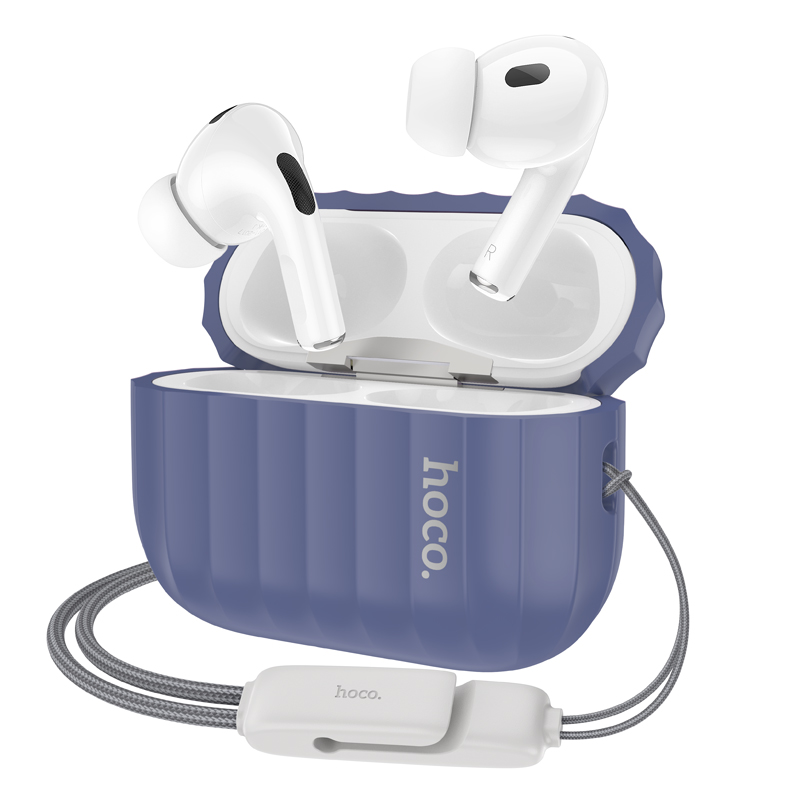 Hoco (WB23) - Husa silicon pentru carcasa AirPods Pro2 si Lanyard | Blue