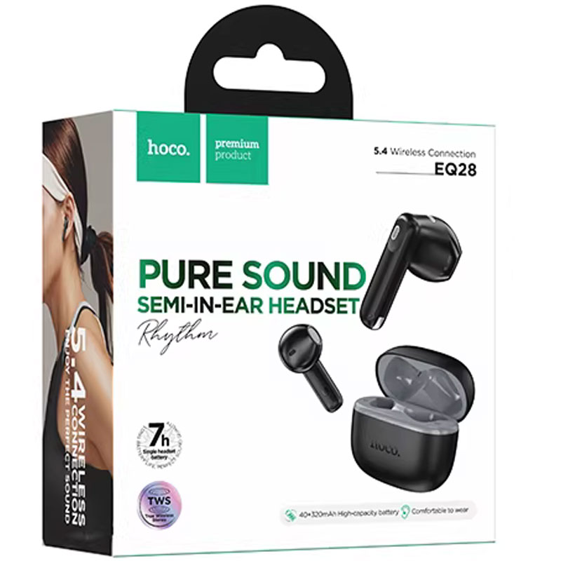 Hoco (EQ28) » Casti Wireless, In Ear, BT 5.4, 60/500mAh, 7h, Comfort, BLACK