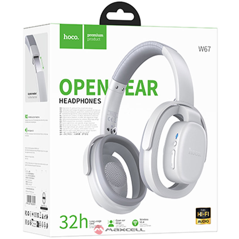 Hoco (W67) » Casti Wireless, OverEar, BT 5.4, 180h StandBy, 32h, Open Hallow, GRAY