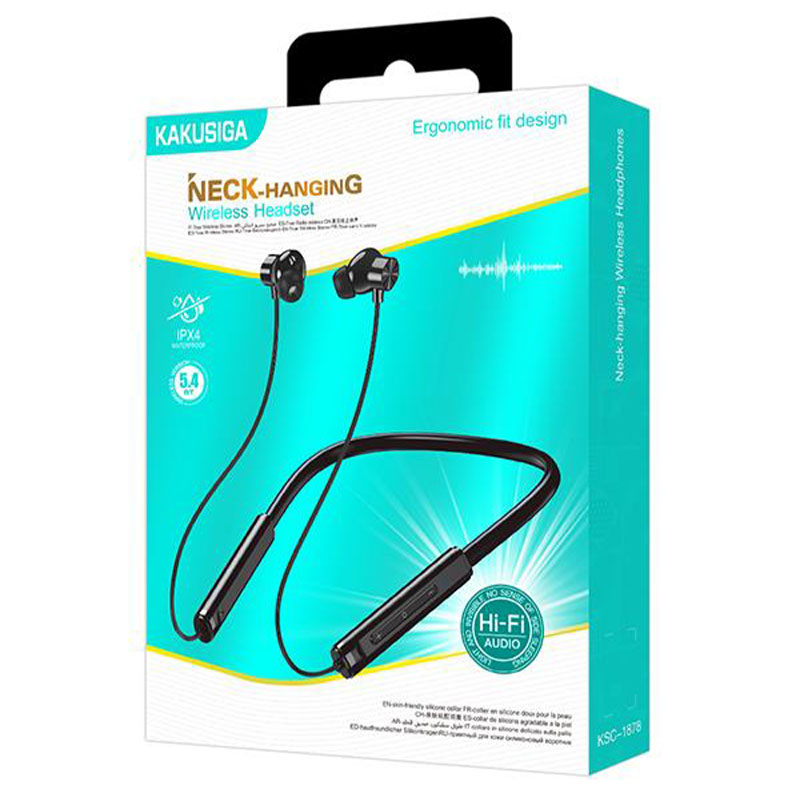 (KSC-1878) » Casti Wireless, In Ear, BT 5.4, 200mAh, Neck Holder, BLACK