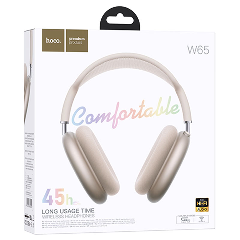 Hoco (W65) » Casti Wireless, OverEar, BT 5.4, 400mAh, 45h, AUX, STAR COLOR