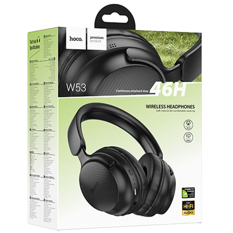 Hoco (W53) » Casti Wireless, OverEar, BT 5.4, 400mAh, Gaming, 46h, BLACK