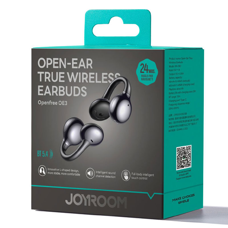 Joyroom (JR-OE3) » Casti Wireless, Ear Buds, BT 5.4, 40/400mAh, Dual Point, Space/GRAY