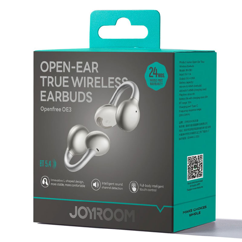 Joyroom (JR-OE3) » Casti Wireless, Ear Buds, BT 5.4, 40/400mAh, Dual Point, Icy/GOLD