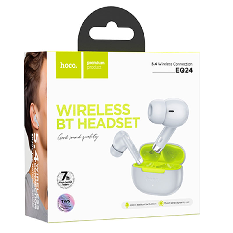 Hoco (EQ24) » Casti Wireless, Ear Buds, BT 5.4, 40/320mAh, Lake/GRAY
